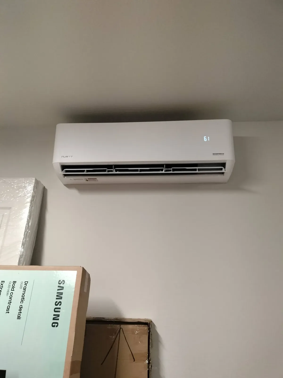 Pioneer ductless mini-split indoor head running in a Phoenix home